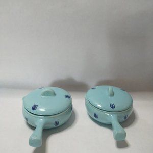 Vintage Cronin Tulip Handled Mini Casseroles Set of 2